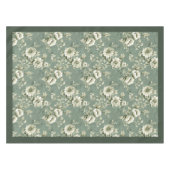 Trendy  zachte pastelgroene en witte bloemetjes tafelkleed (Voorkant (Horizontaal))