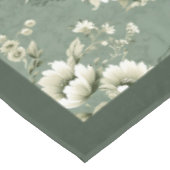 Trendy  zachte pastelgroene en witte bloemetjes tafelkleed (Gekanteld)