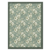 Trendy  zachte pastelgroene en witte bloemetjes tafelkleed (Voorkant)