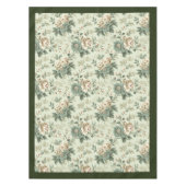 Trendy  zachte pastelgroene en witte bloemetjes tafelkleed (Voorkant)