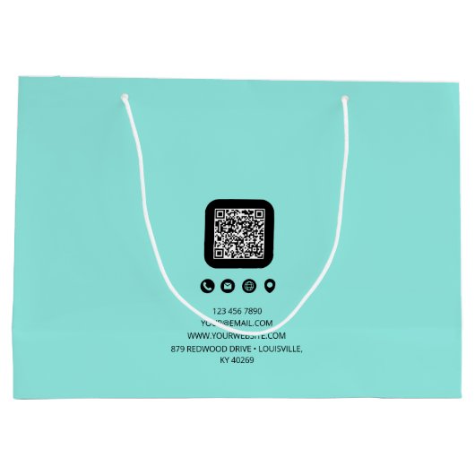 Trendy Zakelijk Aangepast Monogram Minimalistisch Groot Cadeauzakje (Achterkant)