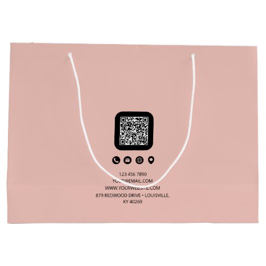 Trendy Zakelijk Aangepast Monogram Minimalistisch Groot Cadeauzakje (Achterkant)