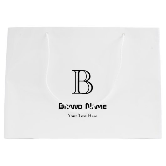 Trendy Zakelijk Aangepast Monogram Minimalistisch Groot Cadeauzakje (Voorkant)