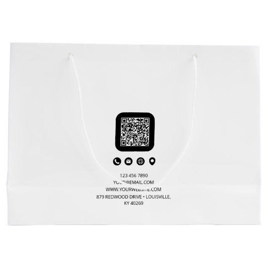 Trendy Zakelijk Aangepast Monogram Minimalistisch Groot Cadeauzakje (Achterkant)