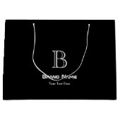 Trendy Zakelijk Aangepast Monogram Minimalistisch Groot Cadeauzakje (Voorkant)
