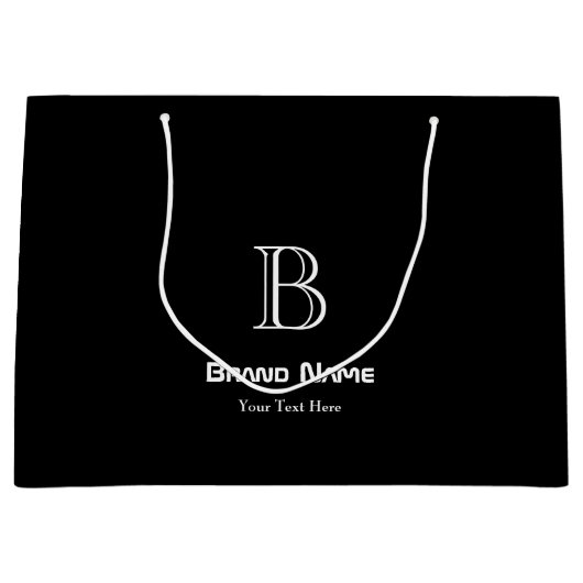 Trendy Zakelijk Aangepast Monogram Minimalistisch Groot Cadeauzakje (Voorkant)