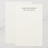 Trendy Zakelijke Witte Eenvoudige Minimalist Briefpapier (Voorkant / Achterkant)