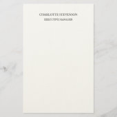 Trendy Zakelijke Witte Eenvoudige Minimalist Briefpapier (Voorkant)