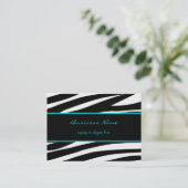 Trendy zebra aanpasbaar aqua visitekaartje (Staand voorkant)