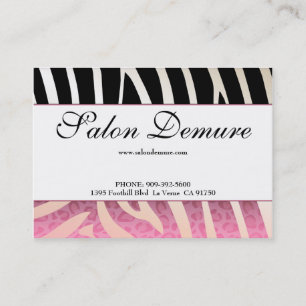 Trendy Zebra & Cheetah Salon Sale Certificates Visitekaartje