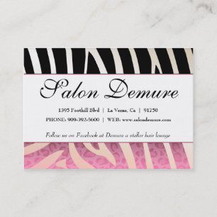 Trendy Zebra & Cheetah Salon Sale Certificates Visitekaartje