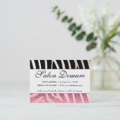 Trendy Zebra & Cheetah Salon Sale Certificates Visitekaartje (Staand voorkant)