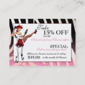 Trendy Zebra & Cheetah Salon Sale Certificates Visitekaartje (Achterkant)