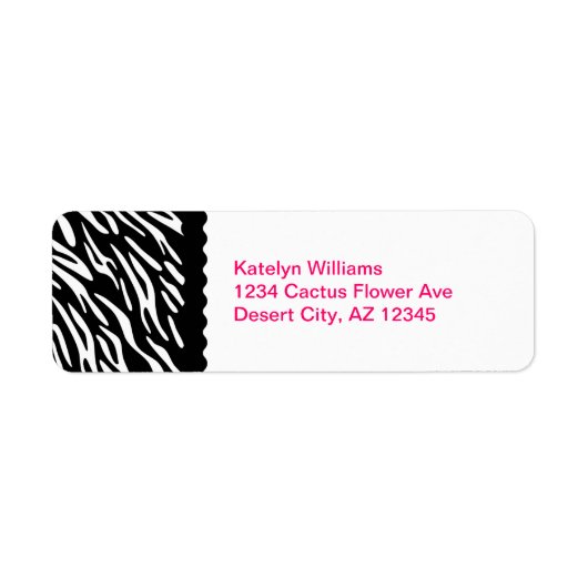 Trendy Zebra gepersonaliseerd adreslabel Etiket (Voorkant)