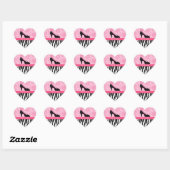 Trendy Zebra Girly Pink Shoes met naam Hart Sticker (Vel)
