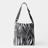 Trendy Zebra Herd op Zebra Print Crossbody Tas (Voorkant)