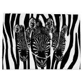 Trendy Zebra Herd op Zebra Print Groot Cadeauzakje (Achterkant)
