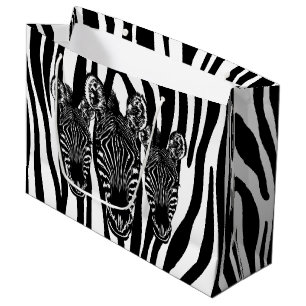 Trendy Zebra Herd op Zebra Print Groot Cadeauzakje