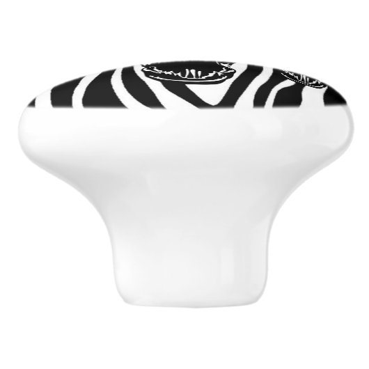Trendy Zebra Herd op Zebra Print Keramische Knop (Zijkant)