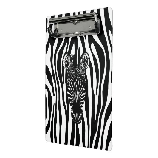 Trendy Zebra Herd op Zebra Print Mini Klembord (Angled2)