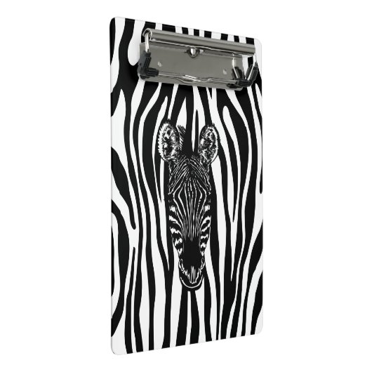 Trendy Zebra Herd op Zebra Print Mini Klembord (Schuin)