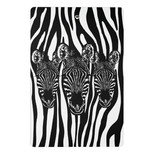 Trendy Zebra Herd op Zebra Print Mini Klembord (Achterkant)