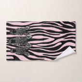 Trendy Zebra Herd op Zebra Print Pink Bad Handdoek (Handdoek)