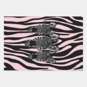 Trendy Zebra Herd op Zebra Print Pink Inpakpapier Vel (Voorkant 3)