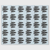 Trendy zebra kudde op blauw cadeaupapier (Vlak)