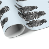 Trendy zebra kudde op blauw cadeaupapier (Rol Hoek)