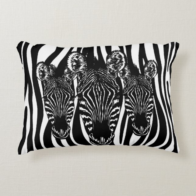 Trendy zebra kudde op zebraprint accent kussen (Voorkant)