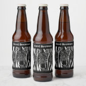Trendy zebra kudde op zebraprint bier etiket (Flessen)
