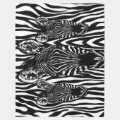 Trendy zebra kudde op zebraprint fleece deken (Voorkant)
