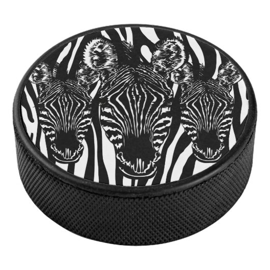 Trendy zebra kudde op zebraprint hockey puck (3/4)