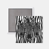 Trendy zebra kudde op zebraprint magneet (Voorkant / Achterkant)