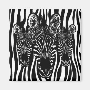Trendy zebra kudde op zebraprint magneet