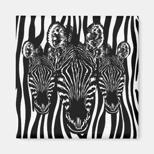 Trendy zebra kudde op zebraprint magneet (Voorkant)
