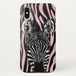 Trendy zebra kudde op zebraprint roze Case-Mate iPhone case