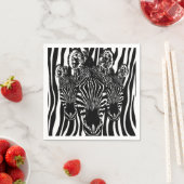 Trendy zebra kudde op zebraprint servet (Insitu)