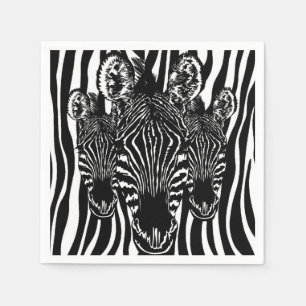 Trendy zebra kudde op zebraprint servet