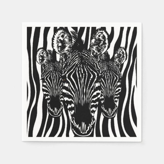 Trendy zebra kudde op zebraprint servet (Voorkant)
