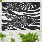 Trendy zebra kudde op zebraprint theedoek (Gevouwen)