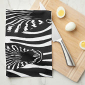 Trendy zebra kudde op zebraprint theedoek (Quarter Fold)