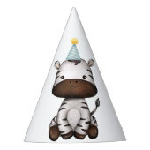 Trendy Zebra Party Animal Oerwoud Wild 1 geboorte Feesthoedjes (Voorkant)