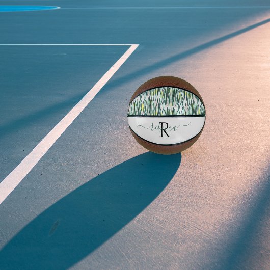 Trendy Zebra Pattern | Monogram Basketbal