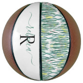 Trendy Zebra Pattern | Monogram Basketbal (Verticaal)
