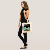 Trendy Zebra Print Aqua Mint Ribbon met naam Tote Bag (Voorkant (model))