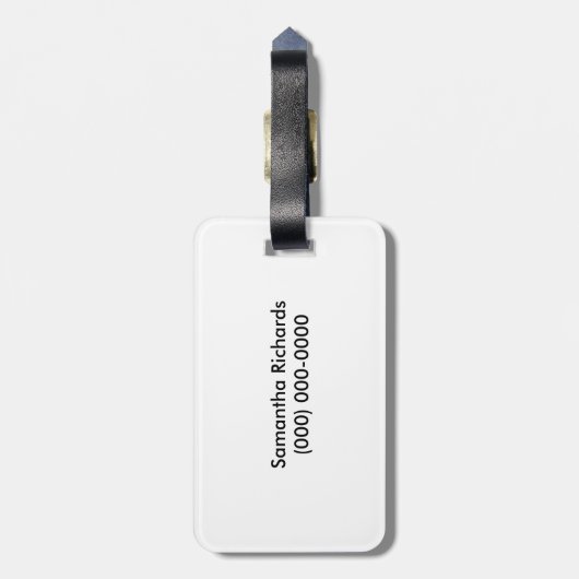 Trendy Zebra Print Black and White Bagagelabel (Achterkant verticaal)