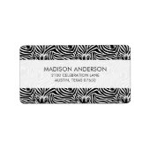 Trendy Zebra Print Black and White Pattern Etiket (Voorkant)