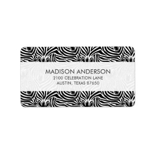 Trendy Zebra Print Black and White Pattern Etiket